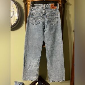 Vintage Levi’s Super Low Wide Leg Y2K Double Button Jeans Size 24